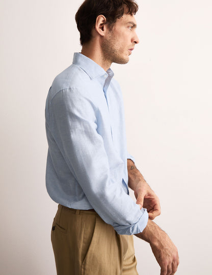 Regular Fit Lüks Keten Karışımlı Gömlek