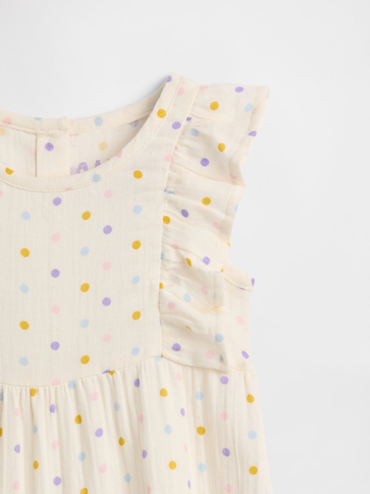 Krem Gauze Ruffle Romper Tulum
