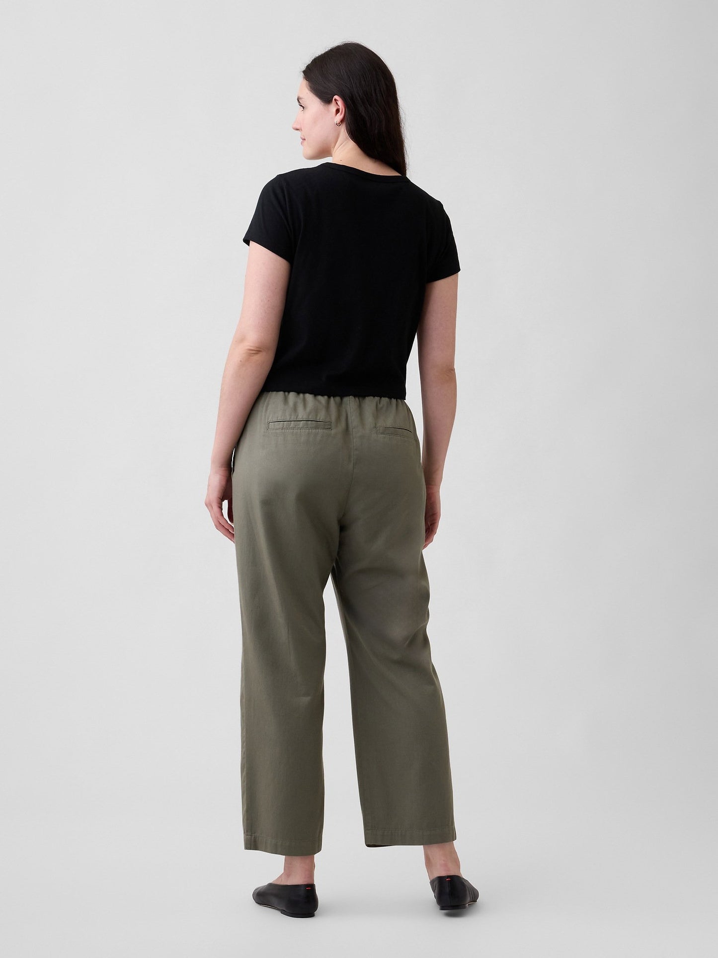 Haki Mid Rise Easy Twill Pantolon