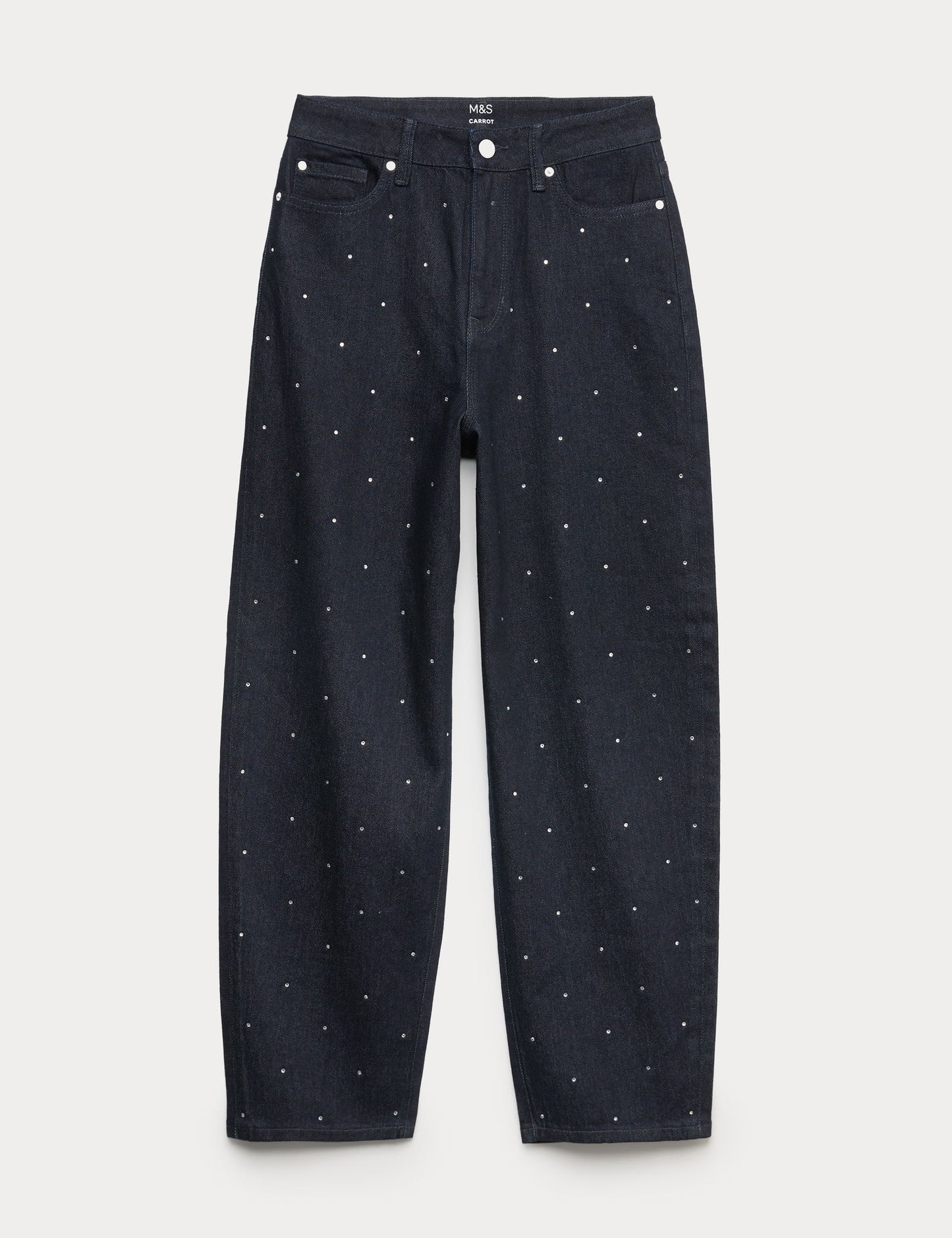 Taş Süslemeli Carrot Denim
