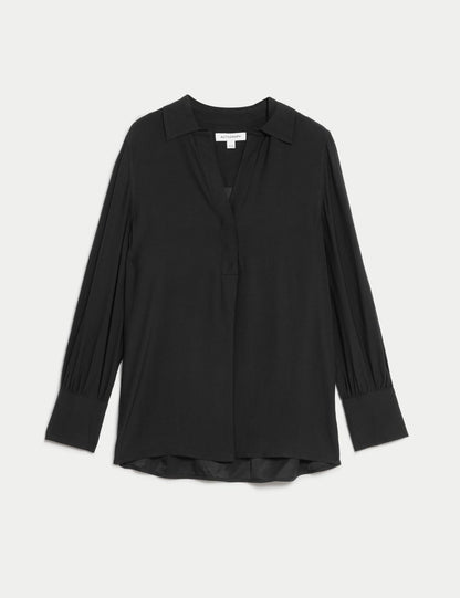 Relaxed Fit Uzun Kollu Popover Bluz
