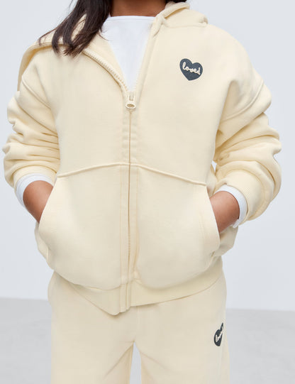 Pamuk Karışımlı Loved Kapüşonlu Sweatshirt (2–8 Yaş)
