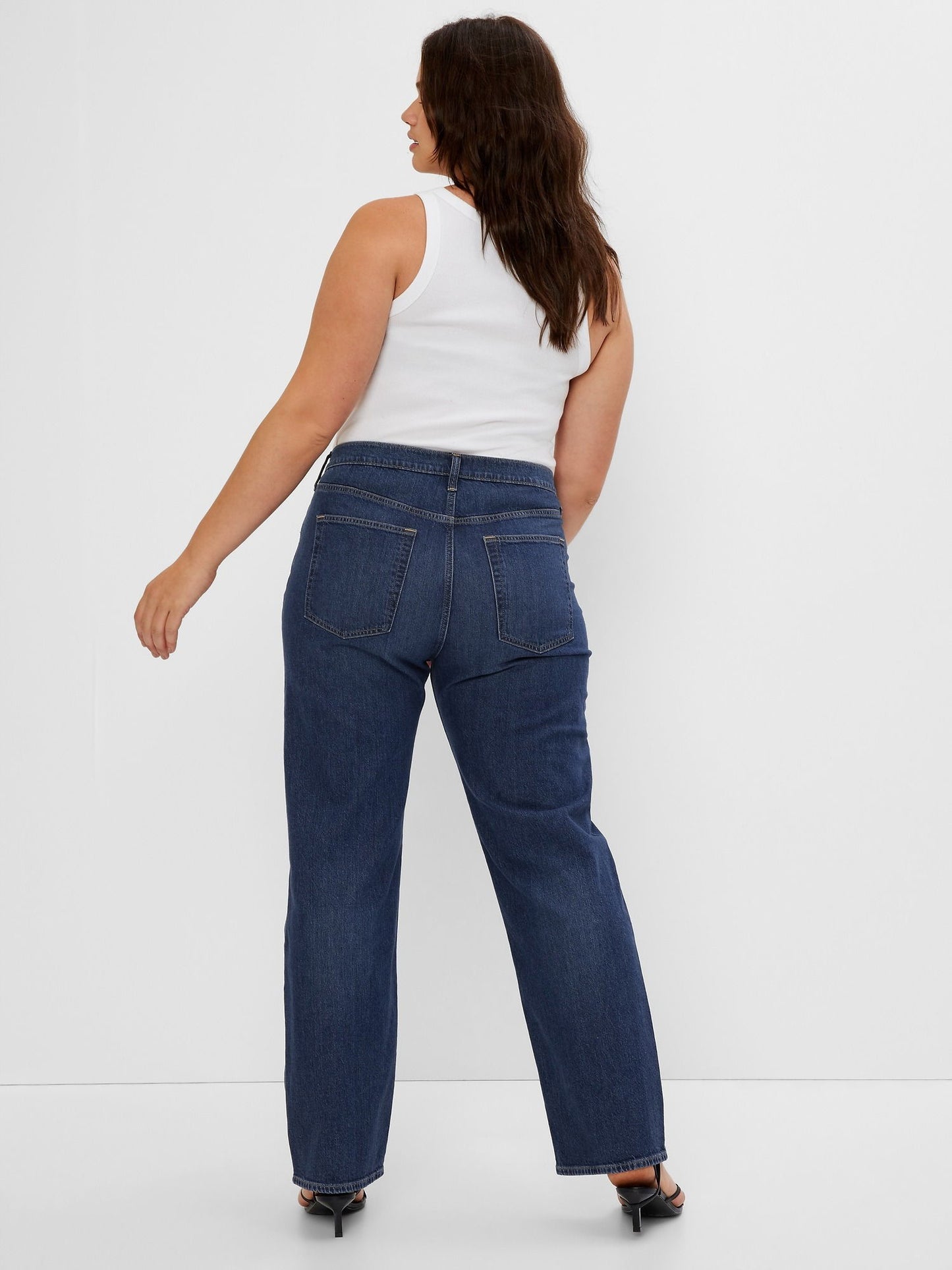 Koyu Mavi Mid Rise Organik Pamuk 90s Loose Washwell™ Jean Pantolon
