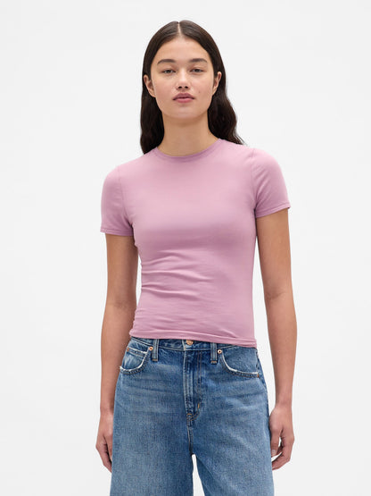 Açık Pembe Closeknit Jersey T-shirt