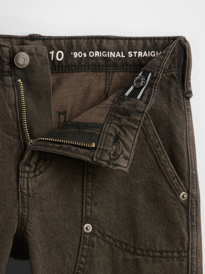 Kahverengi 90s Orijinal Straight Carpenter Jean Pantolon