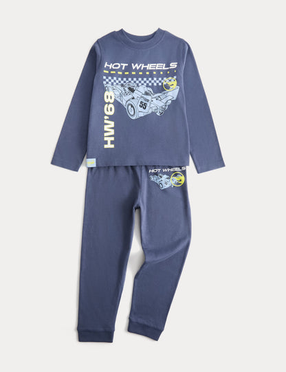 Hot Wheels™ Baskılı Saf Pamuklu Pijama Takımı