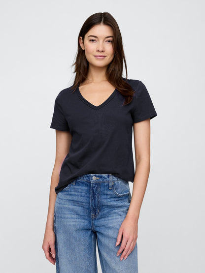 Açık Gri V Yaka T-shirt