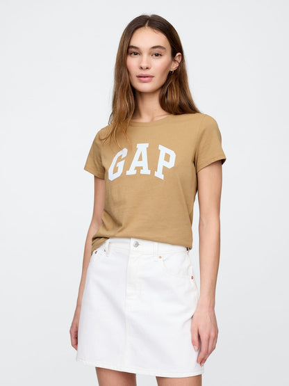 Koyu Bej 2'li Gap Logo Kısa Kollu T-shirt Seti