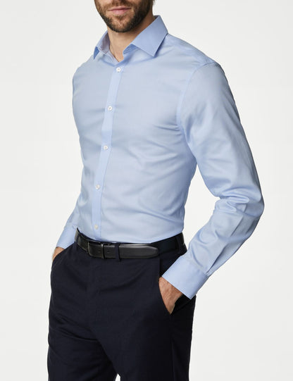 Saf Pamuklu Slim Fit Gömlek