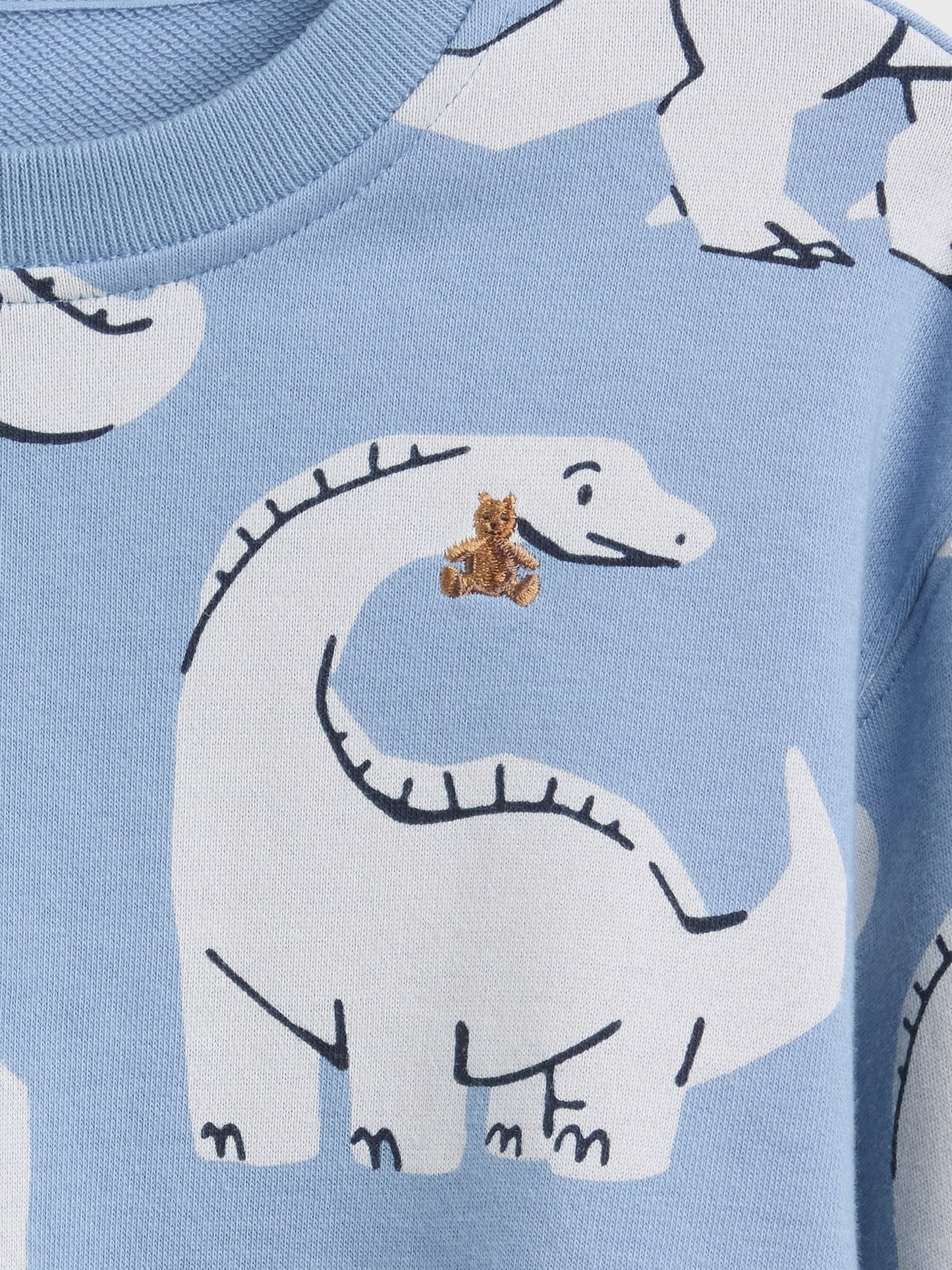 Açık Mavi Vintagesoft Fransız Havlu Terry Grafik Baskılı Sweatshirt