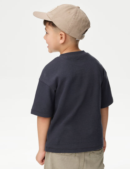 Saf Pamuklu Dokulu T-shirt (1-7 Yaş)