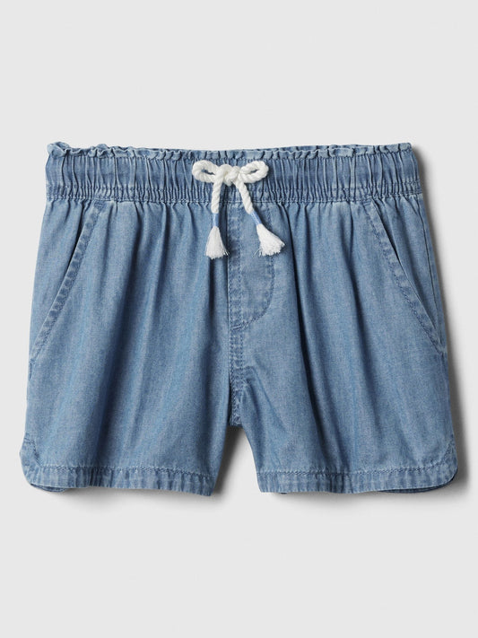 Açık Mavi Chambray Pull-on Şort
