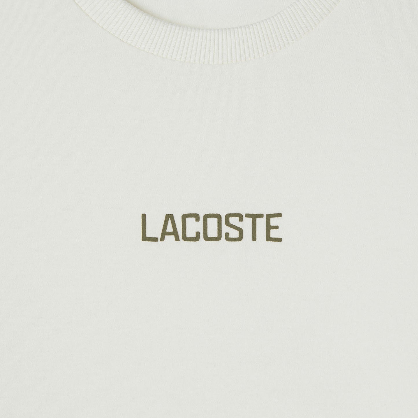 Lacoste Erkek Loose Fit Bisiklet Yaka Baskılı Beyaz T-shirt