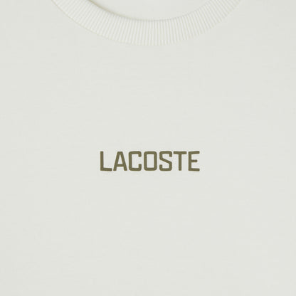 Lacoste Erkek Loose Fit Bisiklet Yaka Baskılı Beyaz T-shirt
