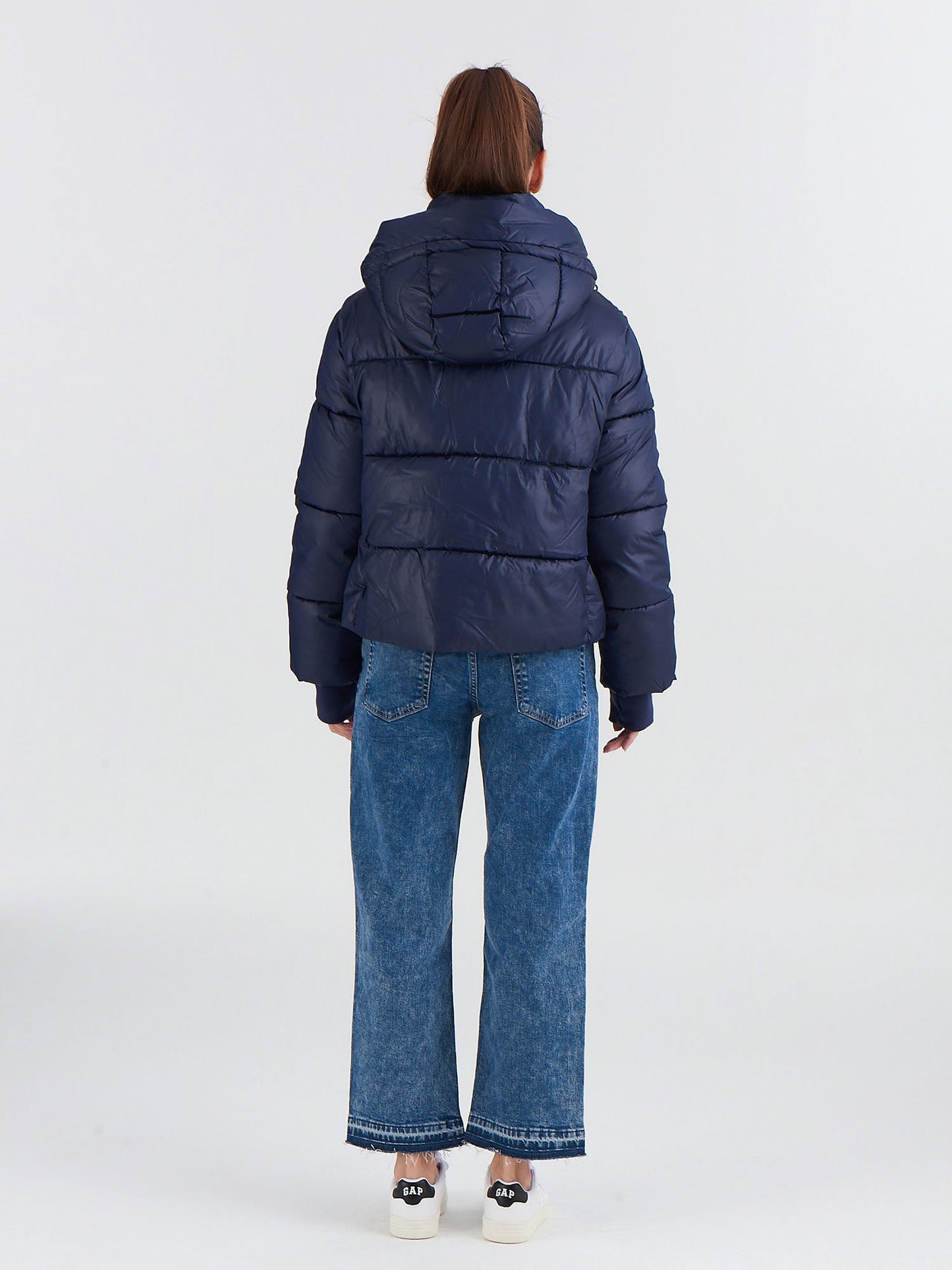 Lacivert Coldcontrol Crop Puffer Şişme Mont