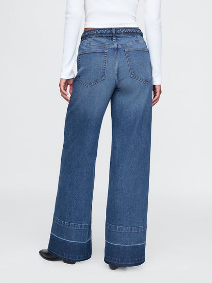Mavi High Rise Stride Seamed Wide-leg Jean Pantolon