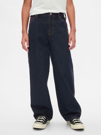 Lacivert Gap × Disney Baggy Jean Pantolon