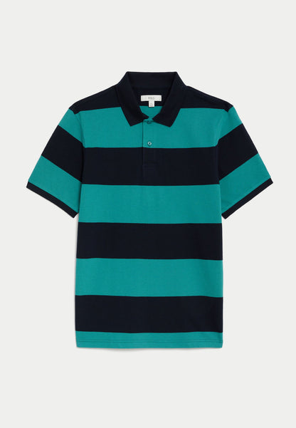 Saf Pamuklu Kısa Kollu Polo Yaka T-shirt