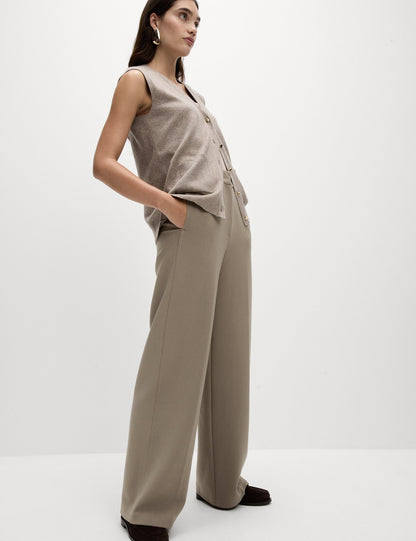 Yüksek Bel Wide Leg Pantolon