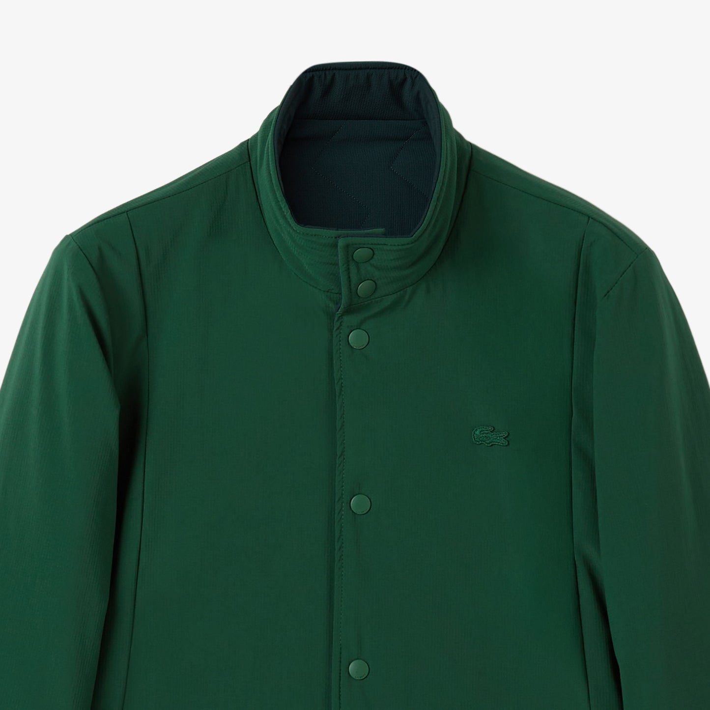 Lacoste Erkek Dik Yaka Çift Taraflı Koyu Yeşil Mont