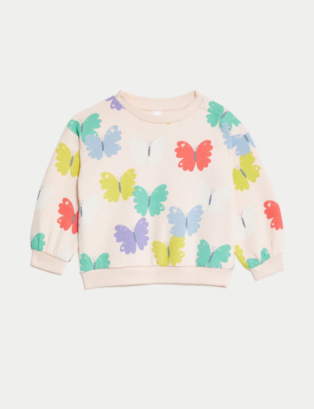 Kelebek Desenli Yuvarlak Yaka Sweatshirt (0-3 Yaş)