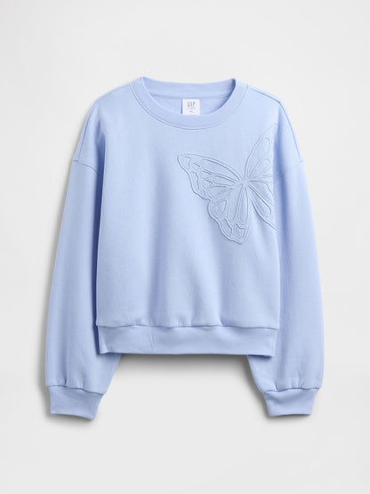 Bebe Mavisi Oversized Bisiklet Yaka Sweatshirt