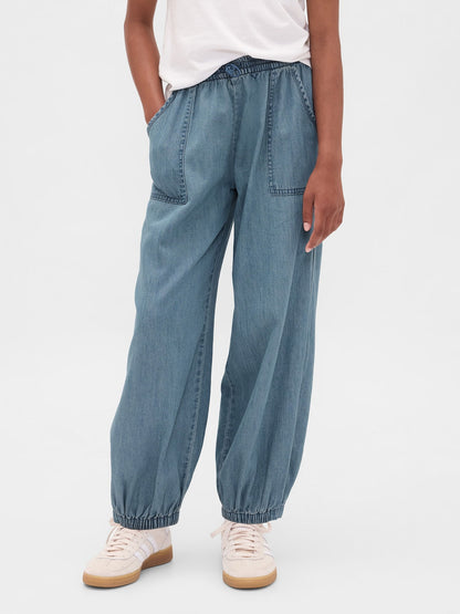 Mavi High Rise Denim Baggy Jogger Pantolon
