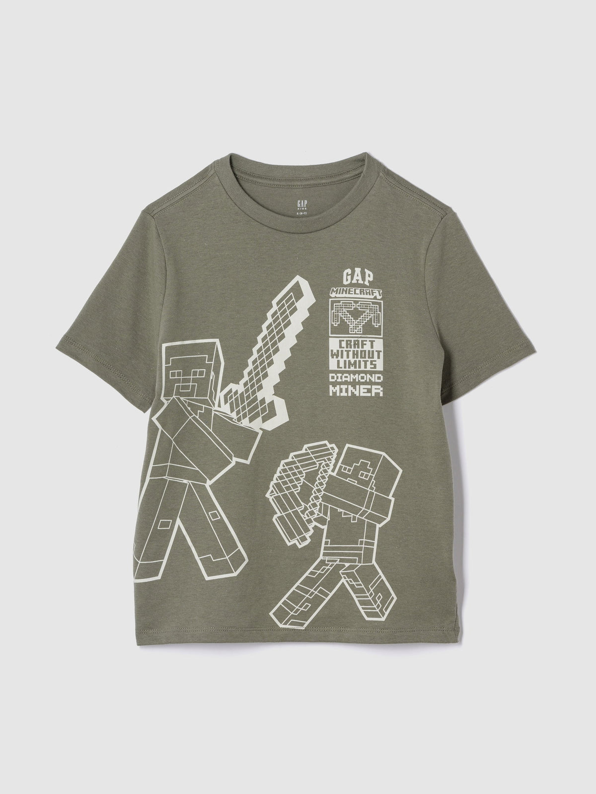 Yeşil Minecraft Grafikli T-shirt