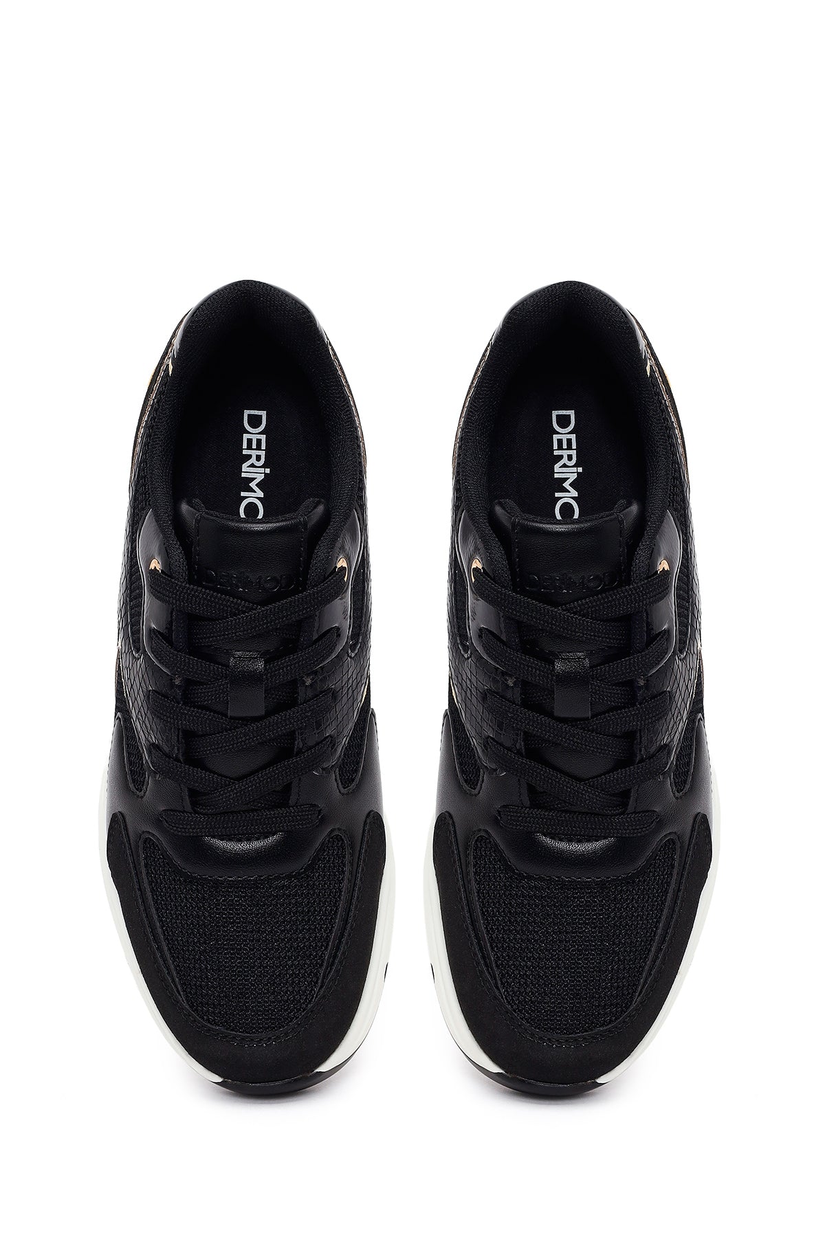 Kadın Siyah Bağcıklı Dolgu Topuklu Sneaker