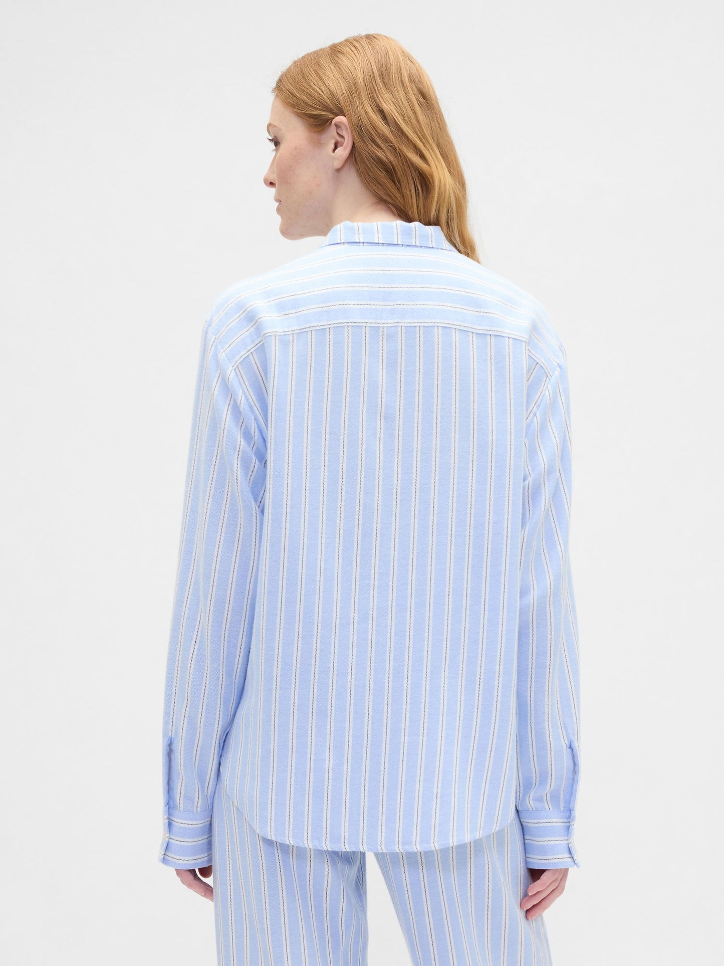 Açık Mavi Relaxed Flannel Pijama Üstü