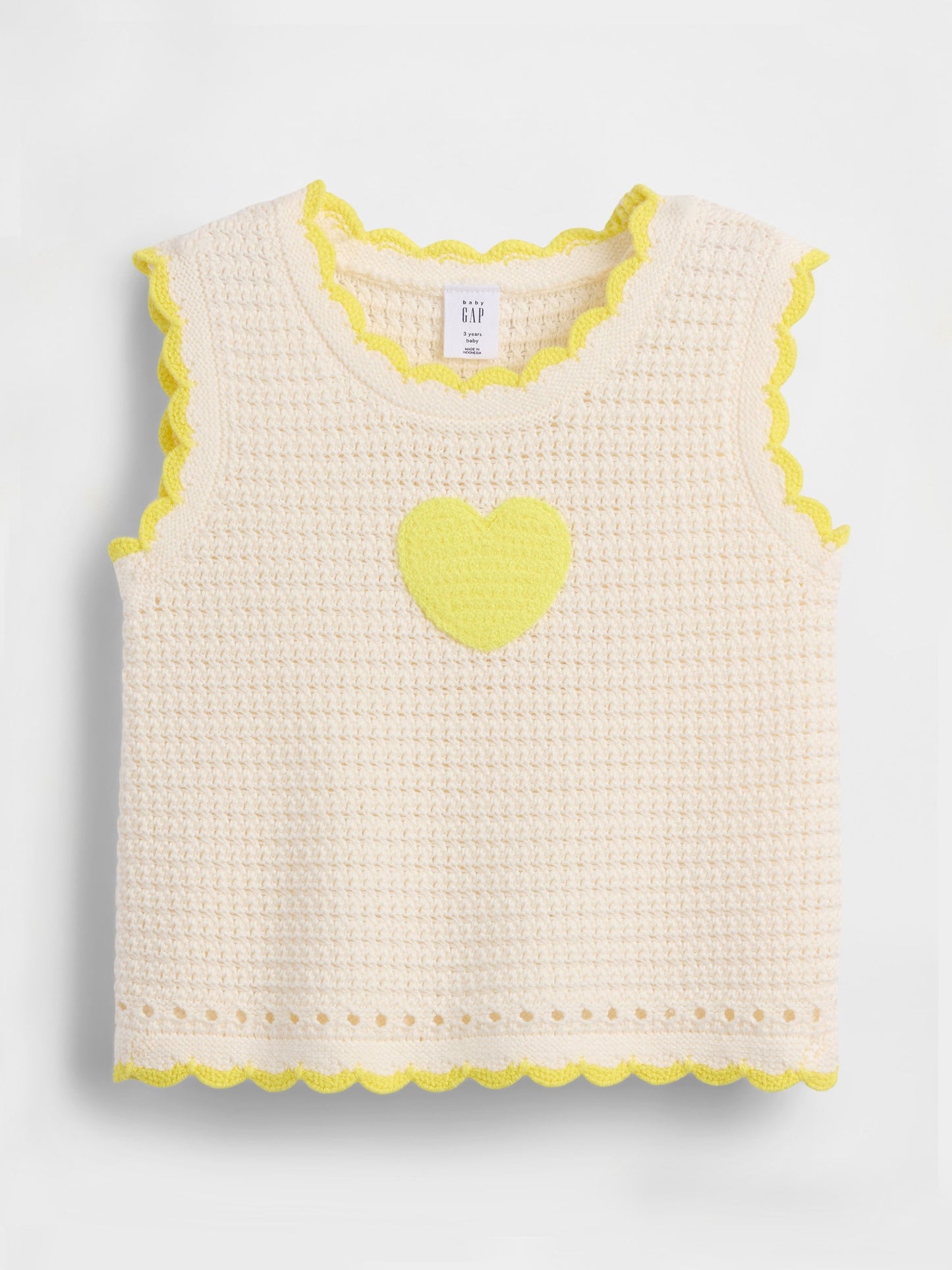 Krem Crochet Heart Triko Atlet