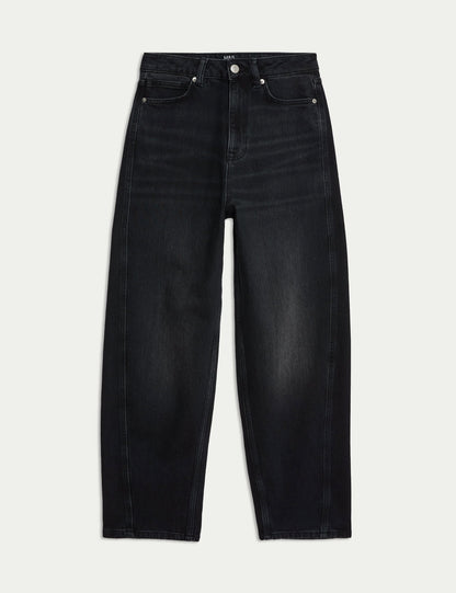 Yüksek Bel Carrot Leg Jean Pantolon
