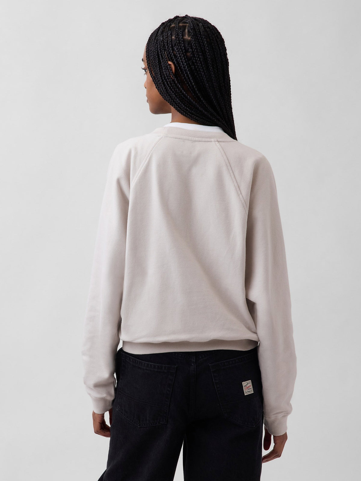 Koyu Yeşil Fransız Havlu Kumaş Raglan Logo Sweatshirt