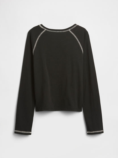 Siyah Gap × Disney The Nightmare Before Christmas Raglan T-shirt
