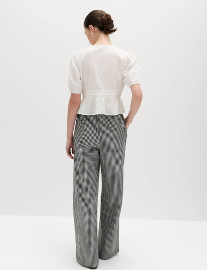 Pötikareli Wide Leg Pantolon