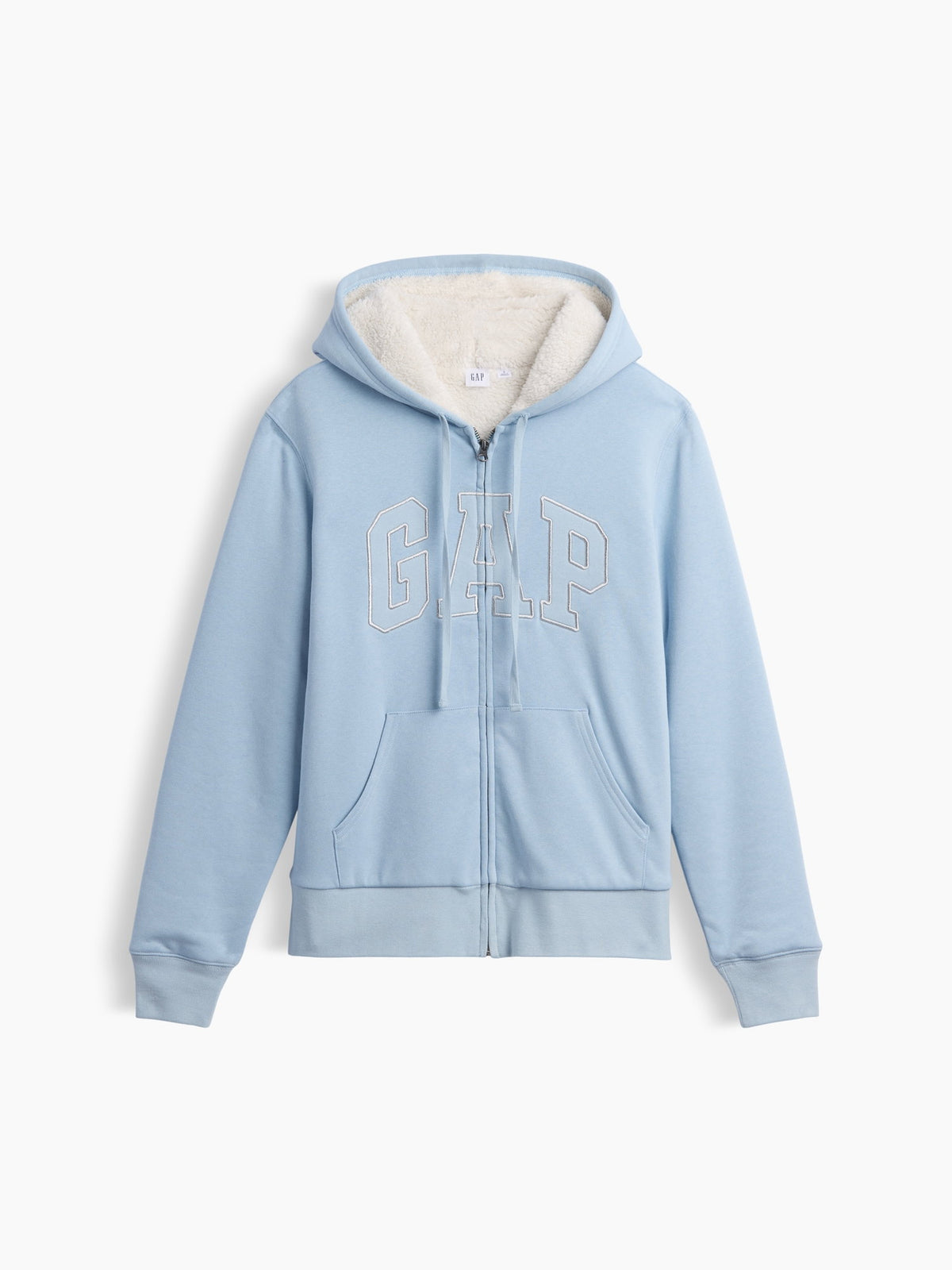Açık Mavi Relaxed Gap Logo Sherpa-astarlı Fermuarlı Sweatshirt