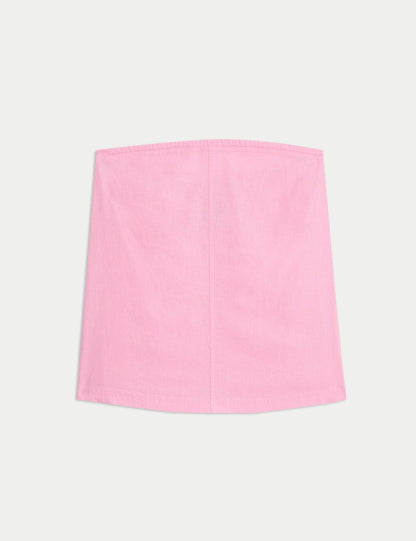 Keten Karışımlı Bandeau Üst
