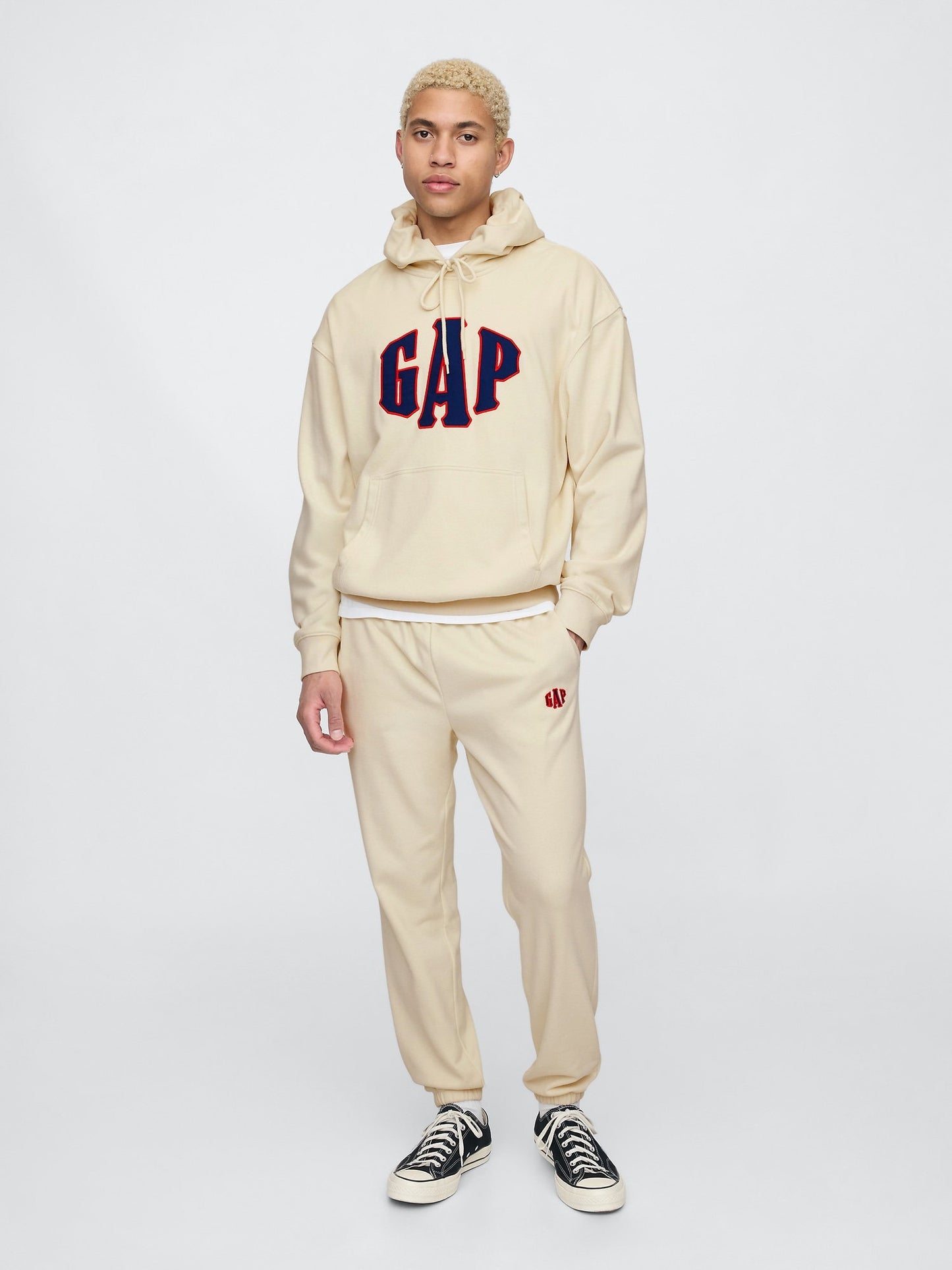 Bej Gap Logo Vintagesoft Fransız Havlu Kumaşı Jogger Eşofman Altı