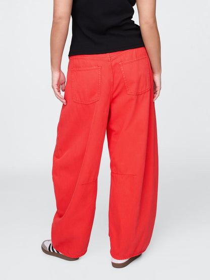 Kırmızı High Rise Ultrasoft Horseshoe Jean Pantolon