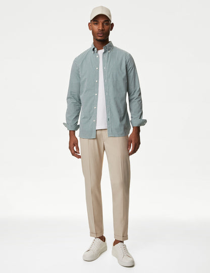 Uzun Kollu Easy Iron Oxford Gömlek