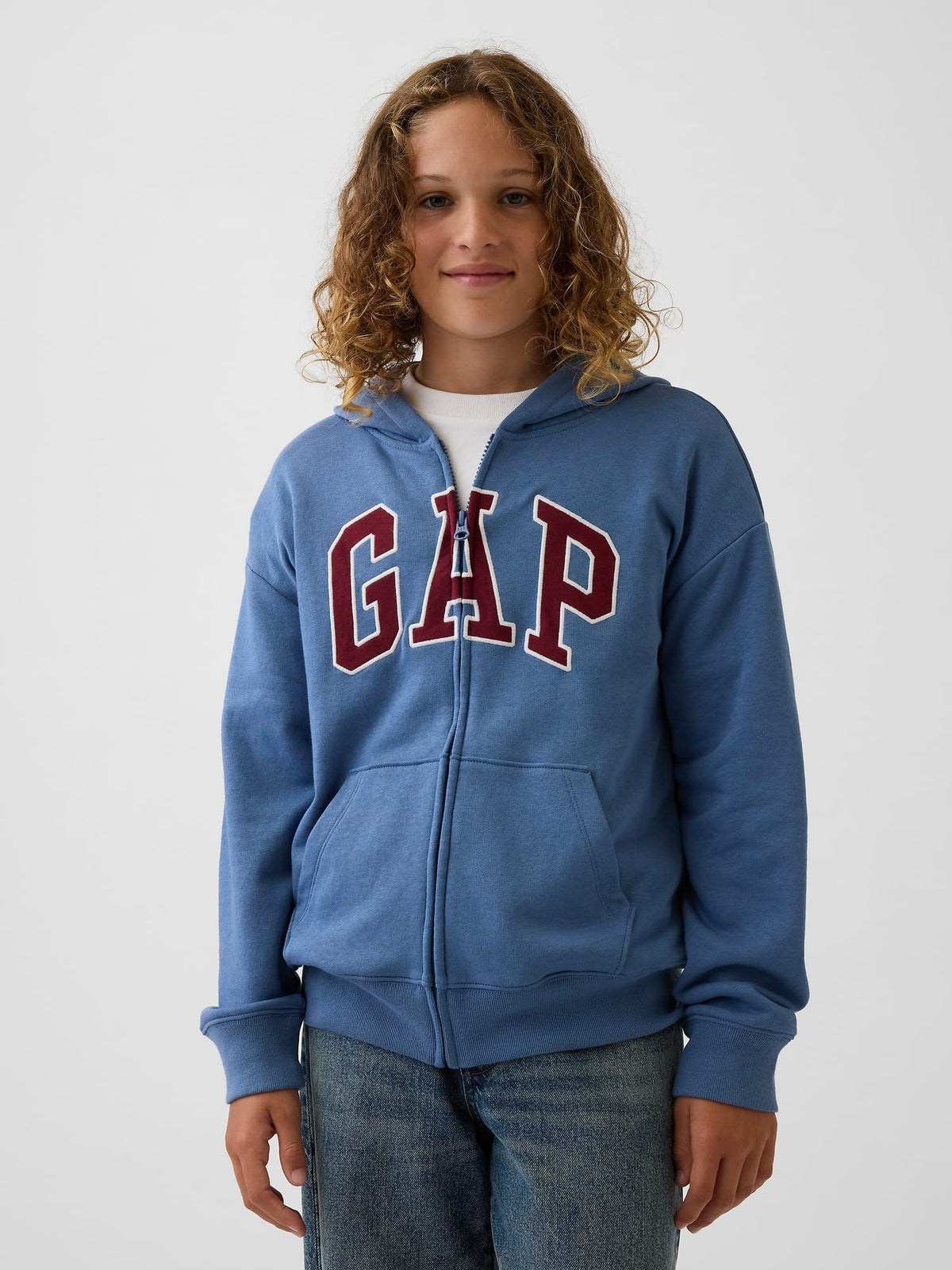 Mavi Relaxed Gap Logo Fransız Havlu Kumaş Fermuarlı Sweatshirt