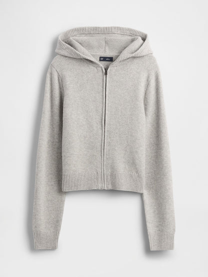 Gri Cashsoft Sweatshirt Fermuarlı Sweatshirt