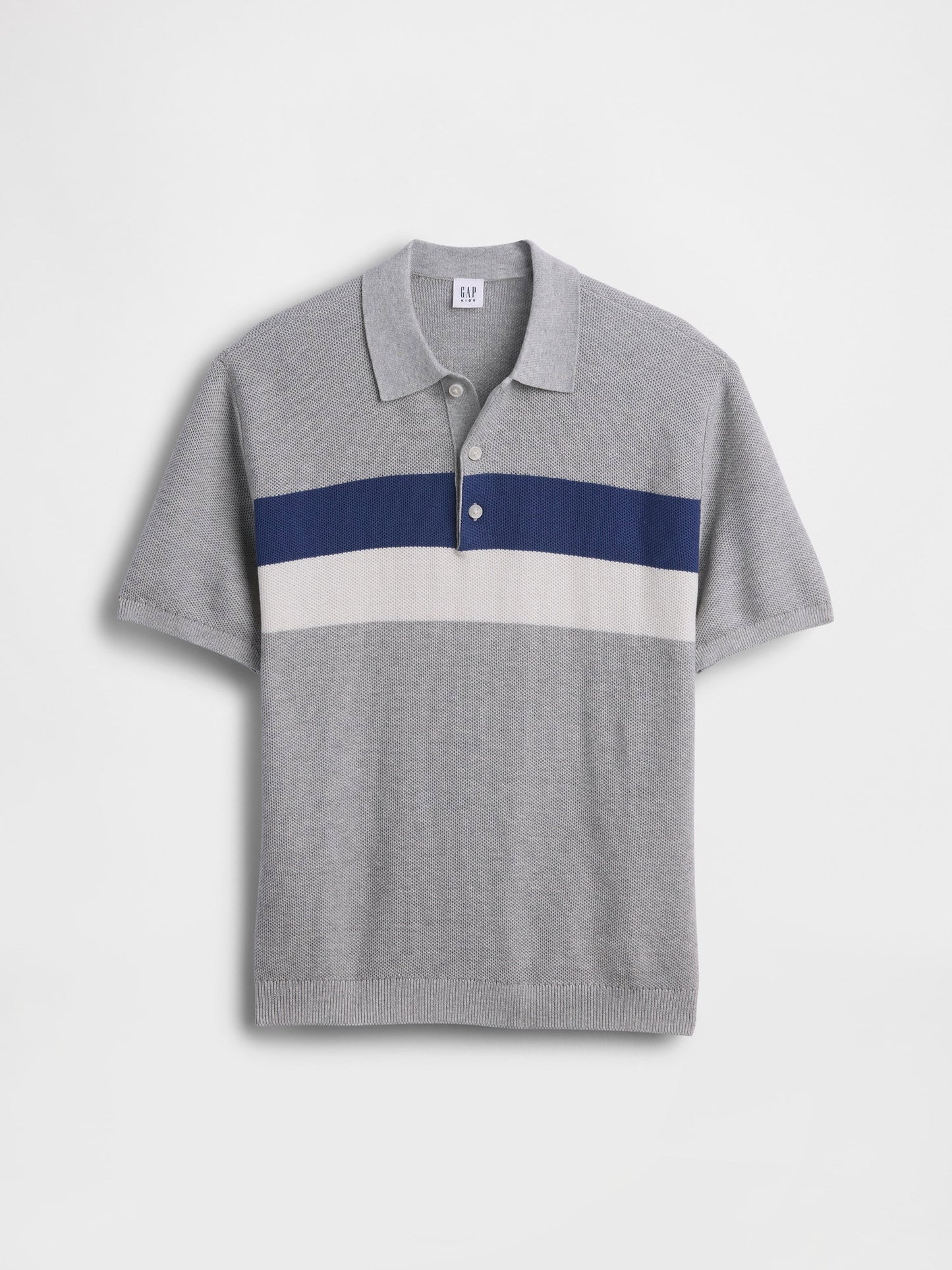 Gri Relaxed Stripe Polo Triko T-shirt