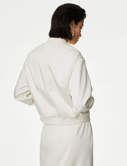 Relaxed Fit Saten Bomber Ceket