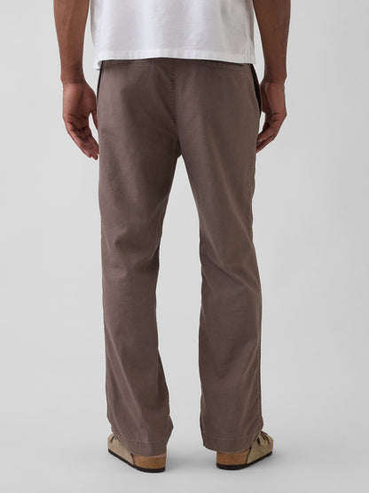 Kahverengi Keten Karışımlı Relaxed Taper Easy Pantolon