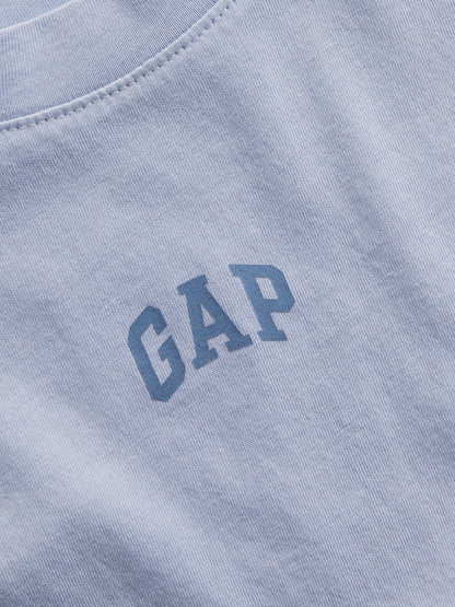 Açık Mavi Organik Pamuk Vintagesoft Athletic Logo Tunik T-shirt