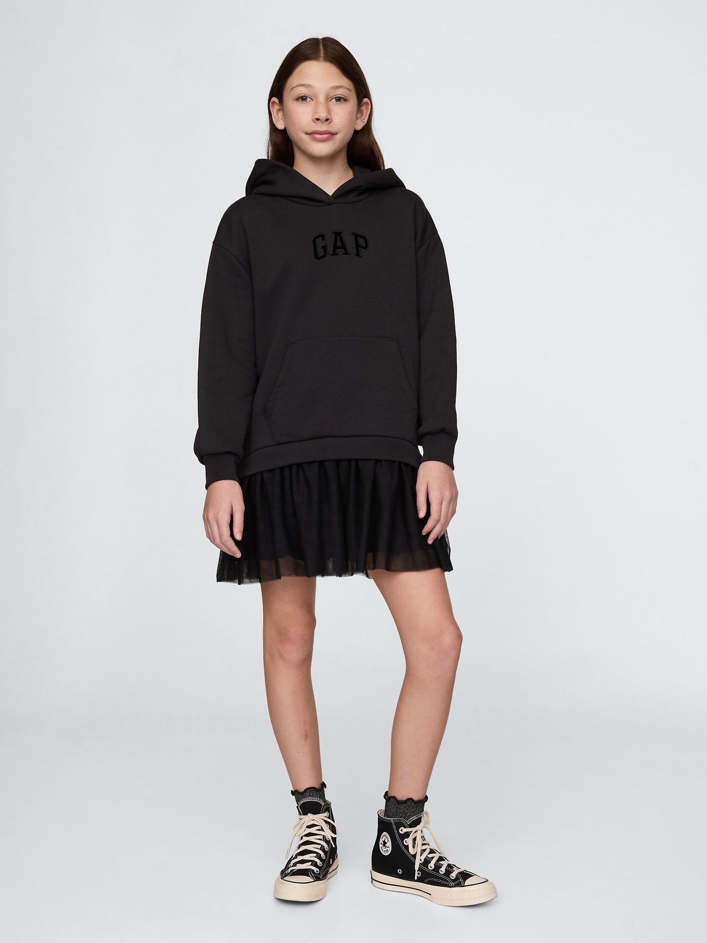 Siyah Wicked Gap Logo Vintage Soft Sweatshirt Elbise