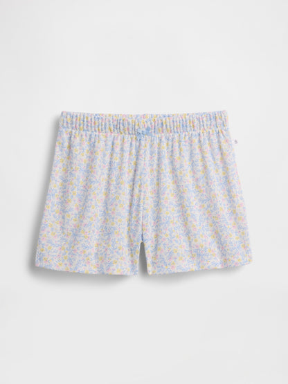 Beyaz Recycled Pointelle Pijama Şort Takım
