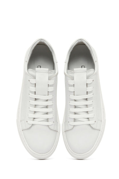 Kadın Beyaz Bağcıklı Deri Sneaker