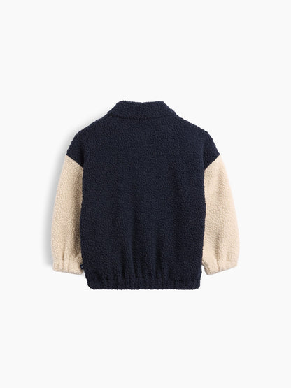 Lacivert Sherpa Colorblock Ceket